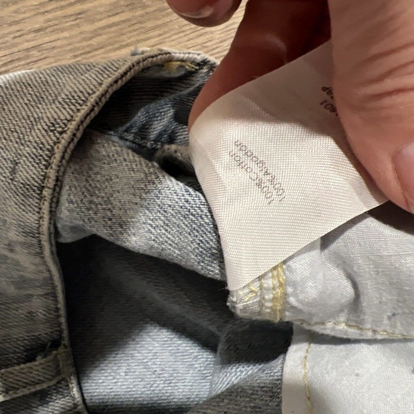 Emory Park Pants Women Size Small Blue Jean Wide Leg Raw Hem 26 Inch Waist‎ - Picture 9 of 13